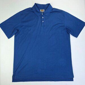 Foundry Quick Dry Size 2XLT Mens Blue Short Sleeve Pima Cotton Blend Polo
